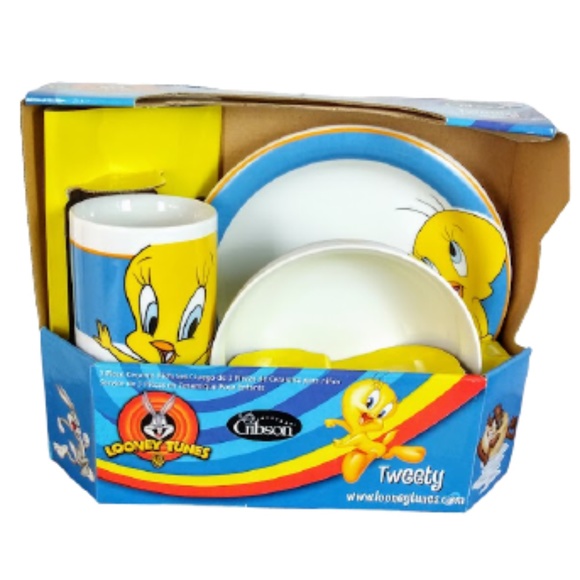 Gibson Other - 🎉2X H.P. "Tweety" Ceramic Kid Dishes